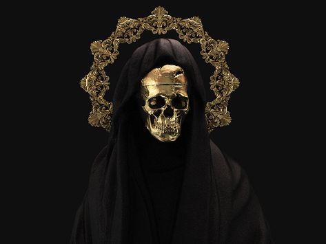 Black And Gold Aesthetic, Billy B, Gold Skull, A Skeleton, Gold Aesthetic, Six Feet Under, British Artist, Memento Mori, Dragon Age