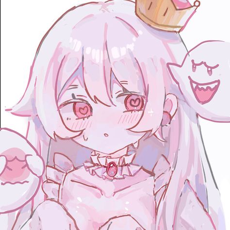 art by KOKOcatcat2 on twt Girl Pfps Discord Cartoon, Boosette Fanart Icon, Booette Pfp, Kawaii Pfp Aesthetic, Anime Pfp Fanart, Pink Halloween Pfp, Solo Pfp Icon, Kawaii Pose Reference, Pfp Pink Hair