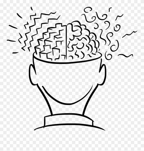 Mind Full Of Thoughts Drawing, Drawing Of A Brain, Thinking Clipart, Drawing Thinking, Drawing Thoughts, Brain Clipart, Thinking Drawing, Clipart Drawings, Brain Thinking