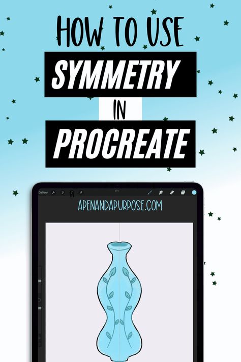 Procreate Symmetry Tool, How To Use Procreate For Beginners, Procreate Symmetry, Procreate Drawing Ideas Beginner, Procreate Classes, Draw In Procreate, Procreate For Beginners, Ipad Sketches, Ipad Tricks