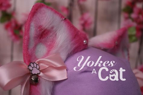 Realistic Pink Spotted Kitten Ears #catears #nekoears #neko #kawaii #cosplayears #cosplay #realisticcatears #nekomimi #strawberrycatears #strawberryaesthetic #cottagecore Pink Cat Ears, Pink Cat, Cat Ears, Pink Hair, Kittens, Hair, Pink, Quick Saves, Kawaii