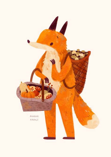 Exploring Illustration, Cute Fox Art, Animals In Clothes Illustration, Fox Drawing Wallpaper, Jackrabbit Illustration, Fox Character Illustration, Autumn Fox Illustration, Fox Winter Illustration, Tea Fox Illustrations