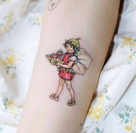 Strawberry Fairy, Inspiration Images, Cicely Mary Barker, Fairy Tattoo, Schedule Design, Tattoo You, Touch Up, Triangle Tattoo, Original Designs