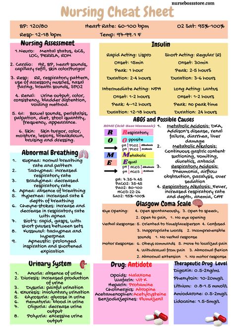 Nursing Mnemonics Fundamentals, Insulin Chart Nursing Cheat Sheets, Breathing Sounds Nursing, Nursing Iv Fluids Cheat Sheets, Types Of Drainage Nursing, Nursing Abbreviations Cheat Sheets, Nursing Charting Cheat Sheets, Nursing Cheat Sheet Fundamentals, Normal Values Nursing Cheat Sheets