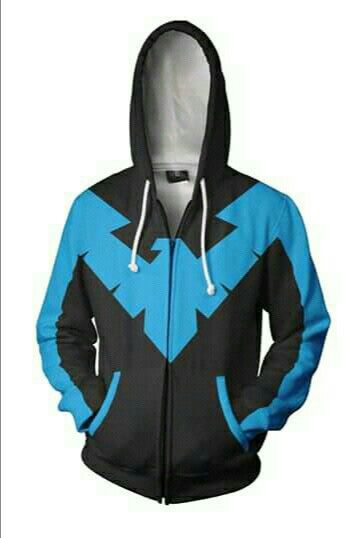 Nightwing hoodie Nightwing Hoodie, Dc Nightwing, Dr Aesthetic, Superhero Villains, Nightwing, Puma Jacket, Shirt Designs, Athletic Jacket, Dress Up