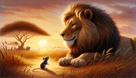 The Lion and the Mouse - A play for children - Drama Start Lion And Mouse, The Lion And The Mouse, Drama For Kids, Lion And The Mouse, Mouse Illustration, Hoot Owl, Animal Groups, Very Scary, Giraffes