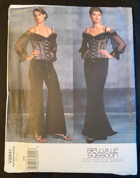 See the latest in my #etsy shop:RARE Vogue Designer Original Belville Sassoon Corset, Flare Leg Pants,Maxi Skirt, Fishtail Hem Size 18-22 Pattern V2841 https://etsy.me/3F3buNq #wedding #lace #busier #sexy #laceup #party #eveningpants #maxiskirt #couture Pant Sewing, Bellville Sassoon, Skirt Pant, Vogue Sewing, Vogue Sewing Patterns, Wedding Lace, Flare Leg Pants, Sewing Pattern Design, Top Pattern