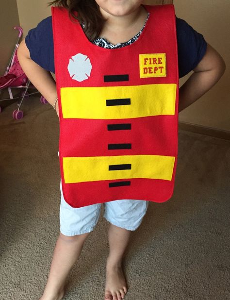 Diy Fire Fighter Costume Kids, Fire Fighter Costume Kids, Diy Fireman Costume Kids, Diy Firefighter Costume Kids, Diy Fireman Costumes, Fancy Dress Diy, Community Helpers Preschool Activities, Diy Eid Gifts, Fireman Costume