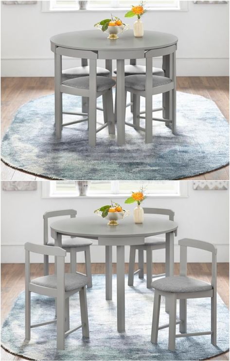 Compact Round Dining Table, Dinning Set For Small Space, Dining Table Compact, Small Dining Room Ideas Round Table, Small Space Dining Set, Small Round Kitchen Table, Four Seater Dining Table, Small Dining Room Set, Dining Table Small Space