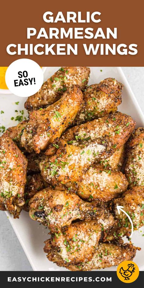 Dry Rub Garlic Parmesan Wings, Grilled Chicken Wing Recipes, Garlic Parmesan Dry Rub, Easy Garlic Parmesan Wings, Parmesan Wings Baked, Baked Garlic Parmesan Chicken Wings, Oven Baked Garlic, Garlic Parm Wings, Wings Recipe Oven