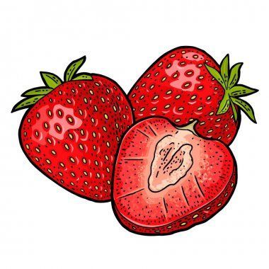 Whole and slice strawberry. Vector color flat illustration vector | Food illustration art, Fruit art drawings, Strawberry drawing Vector Food Illustration, Strawberry Vector, Strawberry Clipart, Strawberry Drawing, Fruit Art Drawings, Strawberry Art, Fruits Drawing, Food Illustration Art, Art Fruit