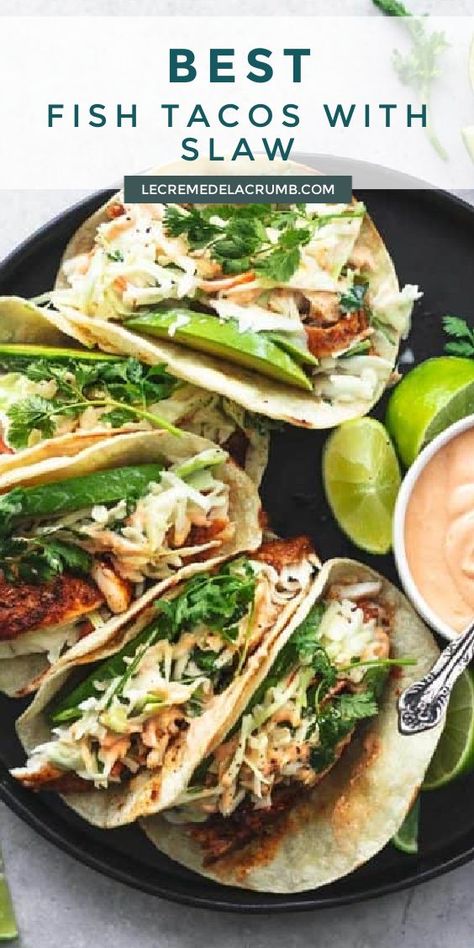 Bluegill Fish Tacos, Heart Healthy Fish Tacos, Gluten Free Fish Tacos With Cabbage Slaw, Crispy Baked Fish Tacos, Korean Fish Tacos, Fish Tacos With Coleslaw, Tilapia Tacos With Slaw, Breaded Cod Fish Tacos, Cod Fish Tacos With Cabbage Slaw