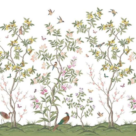 Chinoiserie Chic Wallpaper, Chinoiserie Mural, Chinoiserie Pattern, Chinoiserie Design, Chinoiserie Wall, Chinoiserie Wallpaper, Chinoiserie Chic, Botanical Wallpaper, Tree Wallpaper