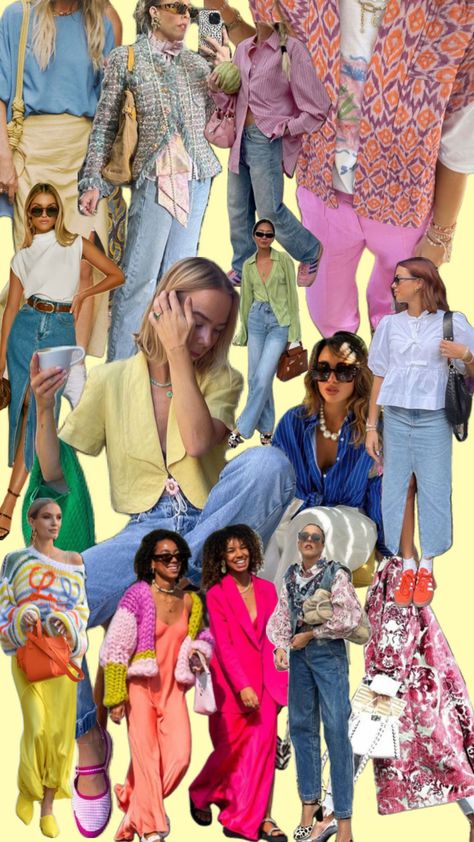 Colorful Easter outfit ideas #outfitinspo #easteroutfit #colorfuloutfit #eclecticgrandma #eclectic #brunchoutfit #churchoutfit #spring #springoutfit #summeroutfit #summer grad party outfit Summer Grad Party, Grad Party Outfit, Easter Outfit Ideas, Eclectic Outfits, Copenhagen Style, Easter Colors, Easter Outfit, Church Outfits, Mood Board Fashion