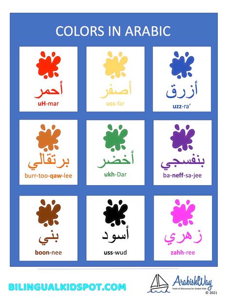 Arabic Colors: Learn Colors in Arabic for Kids (Free Printable) Arabic For Kids, Arabic Learning For Kids, Colors In Arabic, Arabic Activities For Kids, Arabic Worksheets Free Printable, Colours Name For Kids, Arabic Flashcards, Arabic Letters For Kids, Basic Arabic Phrases