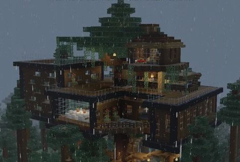 Chalet Minecraft, Minecraft Treehouses, Net House, Mansion Minecraft, Minecraft Tree, Minecraft Building Blueprints, Modern Tree House, Minecraft Decoration, Minecraft Houses Survival