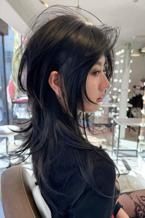 Wolf Cut Hair Bangs, Long Hush Cut, Hush Cut, Asian Haircut, Hair References, Hair Inspiration Short, Haircut Inspo, Wolf Cut, New Haircut