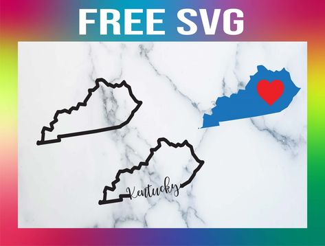 Kentucky Svg Free, Kentucky Outline, Custom Yeti, Vinyl Svg, Kentucky State, Cricut Cards, Paper Flower Tutorial, Card Making Tutorials, Punch Cards