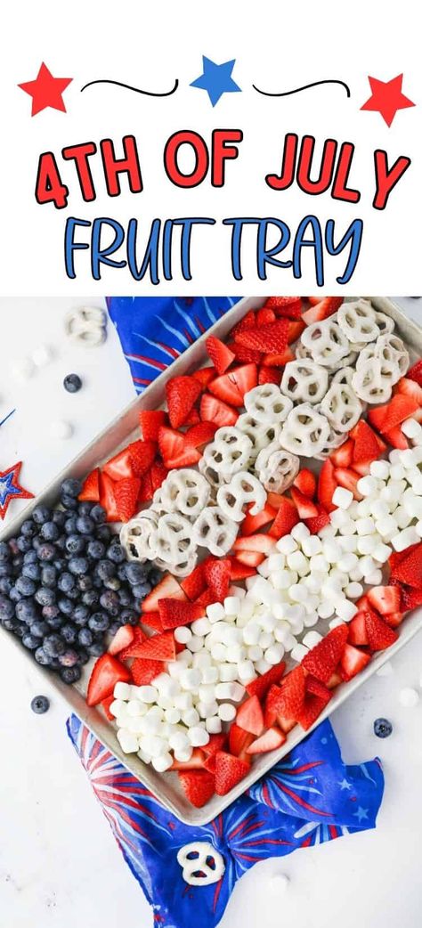 This 4th of July fruit tray is reminiscent of the American flag, and it’s a perfect way to add a burst of color to your July 4th party table! So easy to make and very festive. 4th Of July Fruit Tray, 4th Of July Fruit, Fourth Of July Drinks, 4th Of July Cocktails, Yogurt Covered Pretzels, Oreo Truffles Recipe, Easy Pumpkin Dessert, July 4th Party, Party Dip Recipes