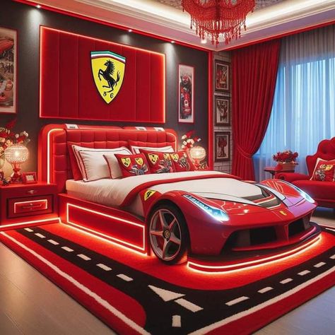 Beds For Boys, Nice Bedrooms, Dope Rooms, Toddler Car Bed, Teenager Bedroom Design, Car Dump, Cool Bedrooms For Boys, Luxe Bed, Dream Setup