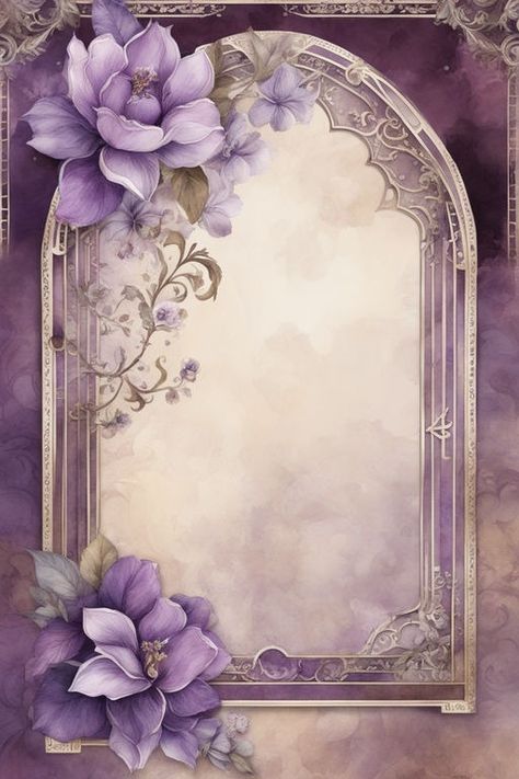 Background by yen nguyen thi - Playground Purple Pages, Digital Invitations Wedding, Scrapbook Flowers, Fall Coloring Pages, Vintage Fairies, Borders And Frames, Beautiful Flowers Wallpapers, Clip Art Borders, Islamic Art Calligraphy