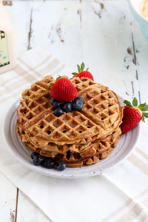 Make a batch of these healthy whole wheat flax waffles for breakfast. Flax Waffles, Waffle Mix Recipes, Waffles For Breakfast, Whole Wheat Waffles, Flaxseed Meal, Healthy Waffles, Frozen Waffles, Belgian Waffle Maker, Waffle Recipe