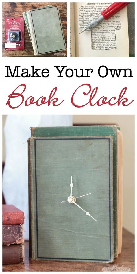 Upcycled Books Crafts, Diy Old Books, Make A Clock, Book Clock, Old Book Crafts, Recycled Books, Reading Diy, Book Crafts Diy, Diy Projects To Sell