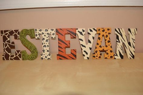 Jungle Letters, Letter Standee, Wooden Letters For Nursery, Lion King Baby Shower, Print Letters, Lion King Baby, Painting Wooden Letters, Jungle Nursery Decor, Christian Birthday