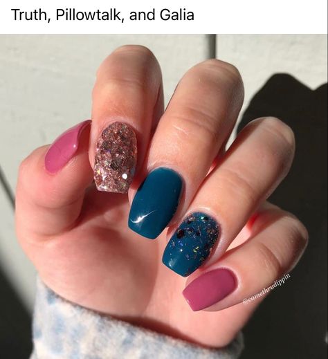 Maroon And Teal Nails, Teal And Burgundy Nails, Blue And Burgundy Nails, Maroon Nail Designs, Bff Ideas, Violet Nails, Mauve Nails, Aries Birthday, Teal Nails