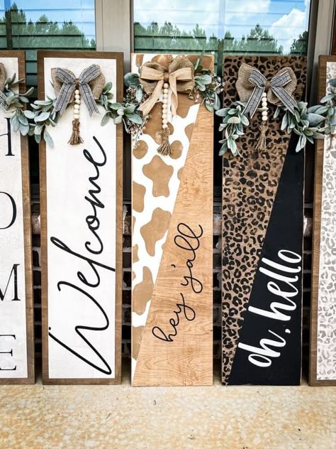 Craft Boutique Ideas, Leaner Signs, Craft Fair Ideas, Make To Sell, I Love Cows, Farmhouse Signs Diy, Wooden Signs Diy, Door Signs Diy, Signs Diy