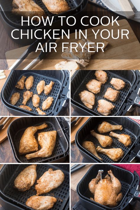 How to Cook Chicken in the Air Fryer - All Cuts - TheCookful Air Fryer Recipes Breakfast, Air Fryer Cooking Times, Cooks Air Fryer, Air Fried Food, Air Fryer Oven Recipes, Air Fry Recipes, Air Fryer Recipes Chicken, Cook Chicken, Air Fryer Dinner Recipes