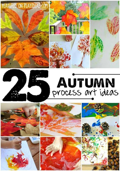 25 Autumn Process Art Ideas for Preschoolers. Make the messy art of learning about color and expression more fun with these process art ideas. Click now! Autumn Art Projects, Fall Process Art, Process Art Ideas, Autumn Crafts For Kids, Process Art Preschool, Høstaktiviteter For Barn, Art Ideas For Kids, Kids Fall Crafts, Fall Art Projects