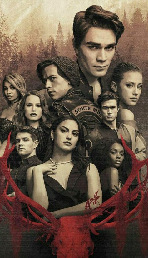 The Vampire, Riverdale, Phone Wallpaper, Red, White, Black