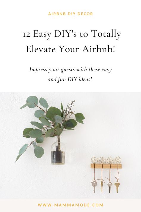 Airbnb Decor Ideas, Income Property, Airbnb Host, Air B And B, Fun Diys, Easy Diy, Diy Decor, Projects To Try, Place Card Holders