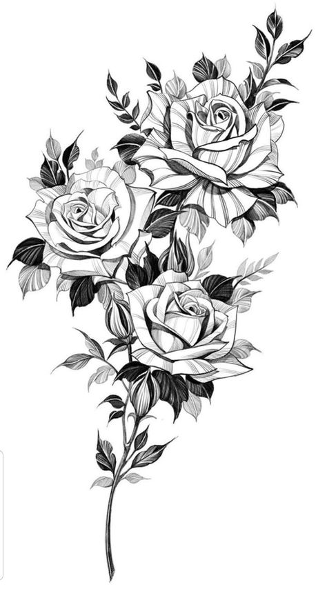 Floral Rose Tattoo Design, 4 Roses Tattoo Design, Rose Floral Tattoo Design, Tattoo Sleeve Floral, Sleeve Floral Tattoo, Monkey King Tattoo, Rose Mandala Tattoo, King Tattoo, Rose Flower Tattoos