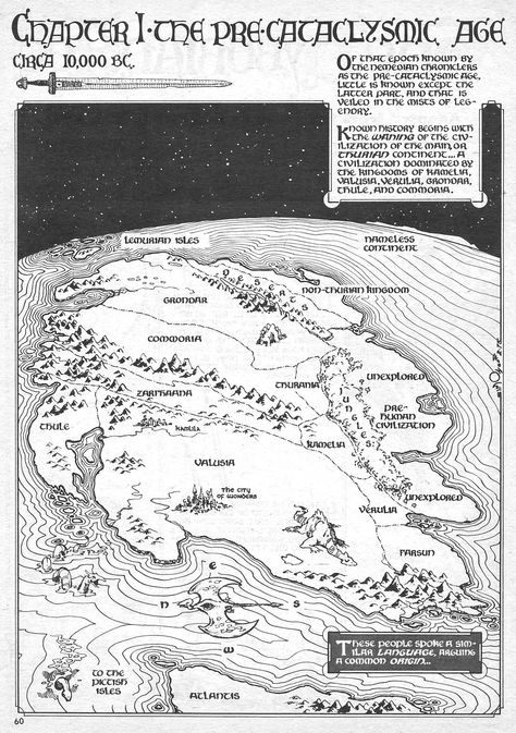 pen-monkey: “A map used to illustrate a Savage Sword Of Conan piece illustrating an essay by Howard on the Hyborian age. I’m a sucker for these maps in Fantasy books and comics. ” Age Of Conan, Conan The Barbarian 1982, Conan Barbarian, Monkey Photo, Walt Simonson, Writing A Persuasive Essay, Hyborian Age, Rpg World, Map Compass