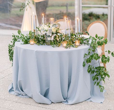 Sweatheart Table, Modern Wedding Design, Mitzvah Decor, Charleston Bride, Dusty Blue Wedding, Wedding Etiquette, Table Designs, Reception Design, Dusty Blue Weddings