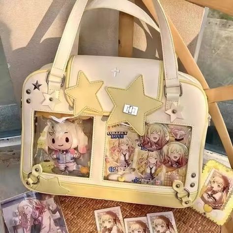 Y2K Trendy Star Ita Bag Lolita Girl Transparent Pocket Fashion Crossbody Bag Women's DIY Display Shoulder Bag Cute Purse Handbag - AliExpress Cute Purses Handbags, Patchwork Aesthetic, Black Fur Boots, Subject Object, Diy Display, Ita Bag, Cute Purse, Yellow Handbag, Pockets Fashion