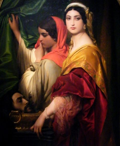 KDS Photo, Cologne Wallraf - Richartz Museum, oil painting by Paul Hippolyte Delaroche, "Herodias with the head of John the Baptist", 1843 Paul Delaroche, Art Ancien, John The Baptist, Old Paintings, Romantic Art, Ethereal Art, Traditional Paintings, Detail Art, Classical Art