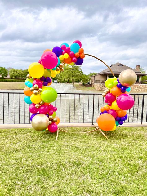 Multi Colored Balloon Arch, Bright Colored Balloon Arch, Bright Balloon Arch, Neon Balloon Decorations, Fiesta Balloon Arch, Neon Balloon Garland, Neon Balloon Arch, Fiesta Balloon Garland, Colorful Balloon Arch