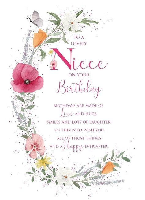 Niece Birthday Card, Niece Birthday Wishes, Birthday Niece, Happy Birthday Niece, Beautiful Birthday Card, Happy 24th Birthday, Birthday Cards For Niece, Birthday Verses, Cherry Orchard