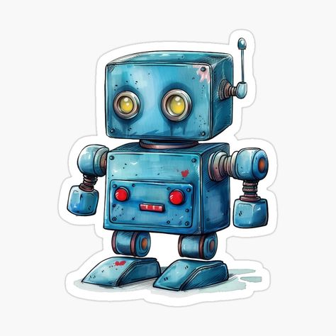 Get my art printed on awesome products. Support me at Redbubble #RBandME: https://www.redbubble.com/i/sticker/Cute-Blue-Robot-by-MashMashDesign/161987567.EJUG5?asc=u Robot Sticker, Blue Robot, Clothing Logo, Journal Gift, Anime Music, Mask For Kids, Baby Tshirts, Art Boards, Aesthetic Anime