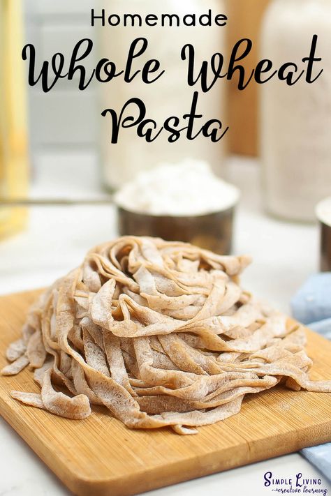 With this easy homemade whole wheat pasta recipe, you can have fresh pasta ready to enjoy within the hour. Meals With Whole Wheat Pasta, Recipes With Whole Wheat Pasta, Whole Wheat Noodles Recipe, Whole Wheat Pasta Recipe Healthy Easy, Homemade Whole Wheat Pasta, Whole Wheat Pasta Recipe, Cooking Fresh Pasta, Pasta Drying Rack, Noodle Recipes Homemade