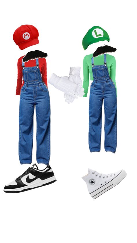 Halloween Overalls Costume, Halloween Costume With Overalls, Overall Halloween Costumes, Halloween Costumes With Pants, Overall Costume Ideas, Overalls Halloween Costume, Halloween Costumes With Overalls, Costumes With Overalls, Overalls Costume