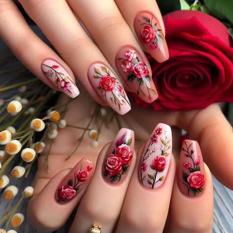 Summer Nails Ombre Short: Stay Stylish and Trend with Short Ombre Nail  | Summer Nails 2024 Nail Summer, Cherry Blossom Nails, Short Ombre, Nails Ombre, Chrome Nails Designs, Rose Nail Art, Ombre Nail, Spring Nail Designs, Rose Nails