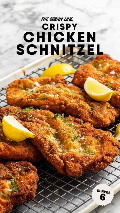 Few Ingredient Chicken Recipes, Pressed Chicken Recipe, Baked Shnitzle Recipe, Chicken Snitzel Meals, Snitzel Chicken, Spaetzle Recipes Dinners, Chicken Thigh Schnitzel, Breaded Chicken Meals, Shnitzle Chicken Recipe