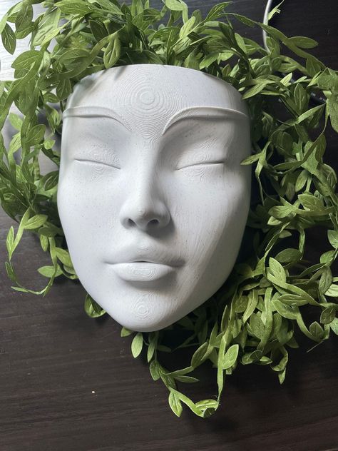 Head Planter, Wall Decoration, Face Flower Pot, Hanging Garden Decor, Outdoor Art, Modern Indoor, Living Room, Deck Porch Balcony Mask Vase - Etsy Australia Wall Planters Outdoor, Indoor Plant Wall, Planter Wall, Indoor Living Room, Face Flower, Porch Balcony, Deck Porch, Face Planters, Porch And Balcony