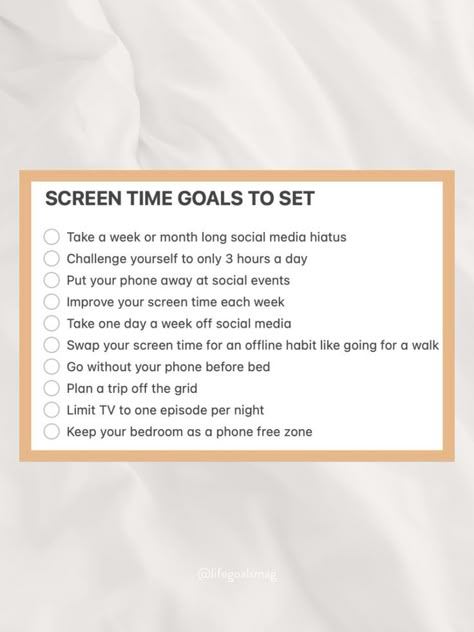 Social Rules For Adults, Limit Social Media, Reduce Screen Time Adults, How To Lessen Screen Time, Goal Setting Ideas, Less Screen Time Ideas, Reduce Social Media Use, How To Focus On Your Goals, How To Create Goals