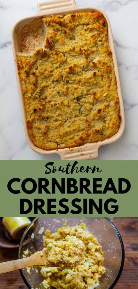 Southern Dressing Recipe, Homemade Cornbread Dressing, Southern Dressing, Southern Cornbread Dressing, Dressing Stuffing, Chicken Pinwheels, Dressing Recipes Thanksgiving, Cornbread Dressing Southern, Bread Dressing