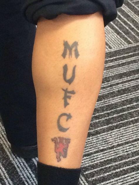 @YunusAniff (Twitter) shared this @manutd tattoo via #mutattoos Mufc Tattoo, Mashkow Tattoo, Malcolm X Tattoo Design, Murphy’s Law Tattoo, Malcom X Tattoo Quotes, Man Utd Tattoo, Football Tattoo, I Tattoo, Tattoo Quotes